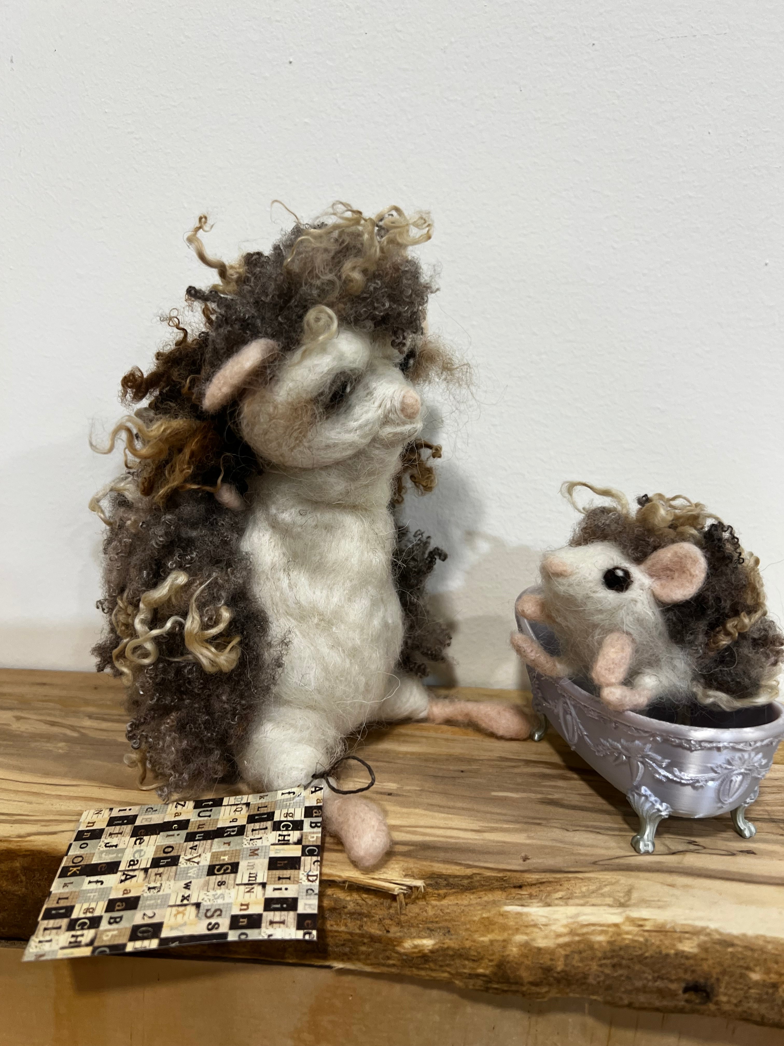 Helga Hedgehog needle felted sculpture