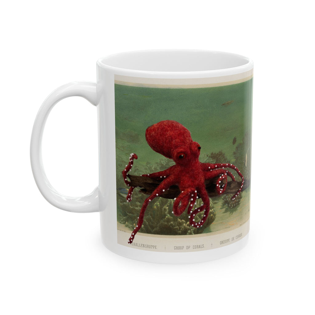 Ceramic Mug - Vintage Art & Humorous Quote “B/c I felt like it” Coffee Cup needle felting enthusiast
