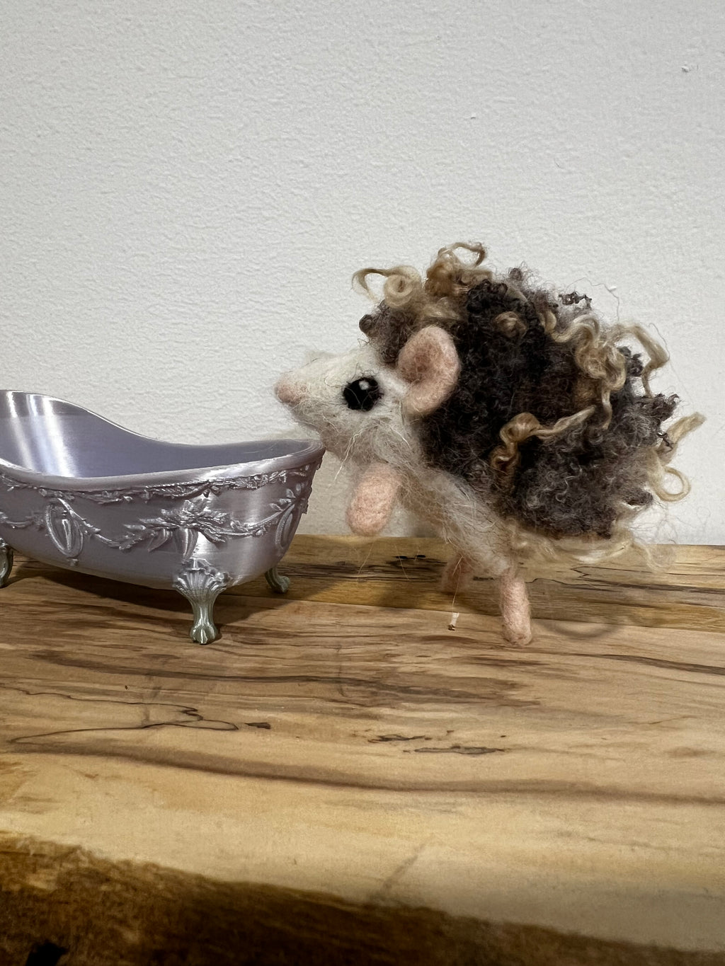 Helga Hedgehog needle felted sculpture